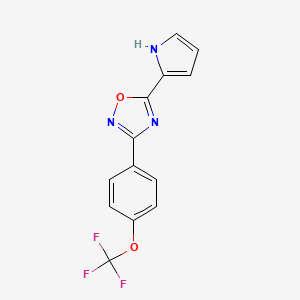 molecular formula C13H8F3N3O2 B2504679 5-(1H-pyrrol-2-yl)-3-[4-(trifluoromethoxy)phenyl]-1,2,4-oxadiazole CAS No. 1255777-52-6