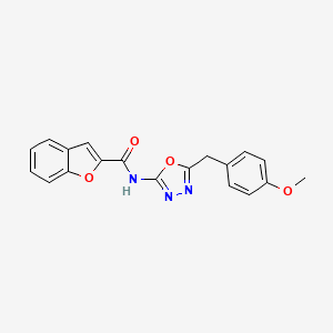molecular formula C19H15N3O4 B2504682 N-(5-(4-methoxybenzyl)-1,3,4-oxadiazol-2-yl)benzofuran-2-carboxamide CAS No. 954720-35-5