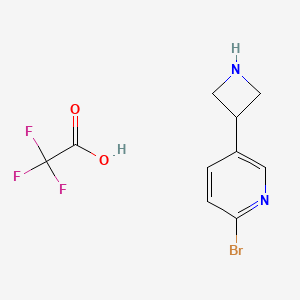 molecular formula C10H10BrF3N2O2 B2504684 5-(Azetidin-3-yl)-2-bromopyridine;2,2,2-trifluoroacetic acid CAS No. 2551120-12-6