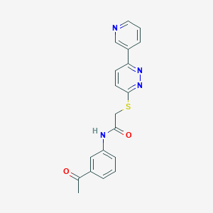 molecular formula C19H16N4O2S B2504689 N-(3-acetylphenyl)-2-(6-pyridin-3-ylpyridazin-3-yl)sulfanylacetamide CAS No. 872987-67-2