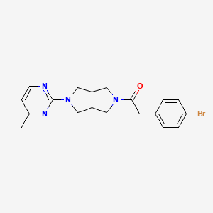 molecular formula C19H21BrN4O B2504693 2-(4-Bromophenyl)-1-[2-(4-methylpyrimidin-2-yl)-1,3,3a,4,6,6a-hexahydropyrrolo[3,4-c]pyrrol-5-yl]ethanone CAS No. 2415570-74-8