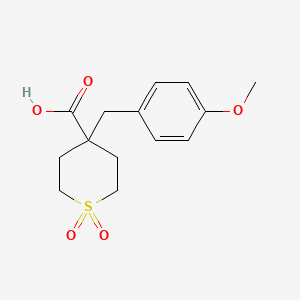 molecular formula C14H18O5S B2504701 4-[(4-甲氧基苯基)甲基]-1,1-二氧代-1Lambda(6)-噻环-4-羧酸 CAS No. 1983938-22-2
