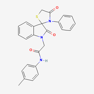 molecular formula C25H21N3O3S B2504704 2-(2,4'-dioxo-3'-phenylspiro[indole-3,2'-[1,3]thiazolidin]-1(2H)-yl)-N-(4-methylphenyl)acetamide CAS No. 894544-26-4