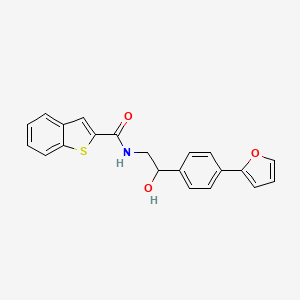 molecular formula C21H17NO3S B2504705 N-{2-[4-(furan-2-yl)phenyl]-2-hydroxyethyl}-1-benzothiophene-2-carboxamide CAS No. 2097932-22-2