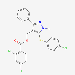 [5-(4-Chlorophenyl)sulfanyl-1-methyl-3-phenylpyrazol-4-yl]methyl 2,4-dichlorobenzoate