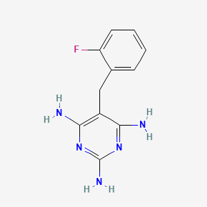 molecular formula C11H12FN5 B2504710 5-(2-Fluorobenzyl)-2,4,6-pyrimidinetriamine CAS No. 338965-17-6