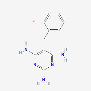 molecular formula C11H12FN5 B2504710 5-[(2-Fluorophenyl)methyl]pyrimidine-2,4,6-triamine CAS No. 338965-17-6