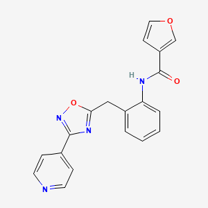 molecular formula C19H14N4O3 B2504711 N-(2-((3-(pyridin-4-yl)-1,2,4-oxadiazol-5-yl)methyl)phenyl)furan-3-carboxamide CAS No. 1706228-83-2
