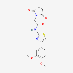 molecular formula C17H17N3O5S B2504713 N-(4-(3,4-dimethoxyphenyl)thiazol-2-yl)-2-(2,5-dioxopyrrolidin-1-yl)acetamide CAS No. 392324-62-8