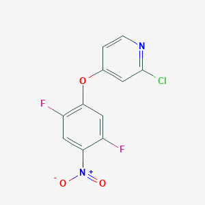 molecular formula C11H5ClF2N2O3 B2504718 2-Chloro-4-(2,5-difluoro-4-nitrophenoxy)pyridine CAS No. 1225278-64-7