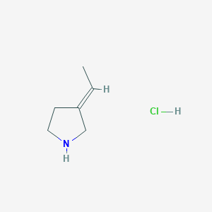 molecular formula C6H12ClN B2504719 (3E)-3-ethylidenepyrrolidine hydrochloride CAS No. 1563948-04-8; 2321332-46-9