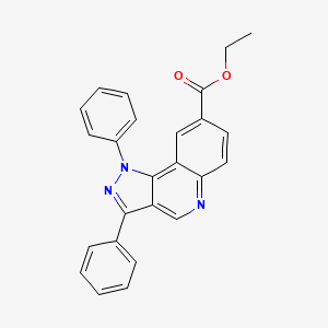 molecular formula C25H19N3O2 B2504720 1,3-二苯基-1H-吡唑并[4,3-c]喹啉-8-羧酸乙酯 CAS No. 901043-87-6