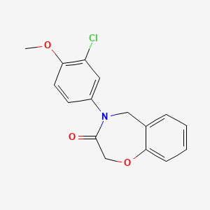 molecular formula C16H14ClNO3 B2504723 4-(3-氯-4-甲氧基苯基)-4,5-二氢-1,4-苯并恶杂环-3(2H)-酮 CAS No. 1359602-75-7