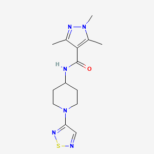 molecular formula C14H20N6OS B2504725 1,3,5-trimethyl-N-[1-(1,2,5-thiadiazol-3-yl)piperidin-4-yl]-1H-pyrazole-4-carboxamide CAS No. 2034304-23-7