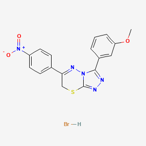 molecular formula C17H14BrN5O3S B2504738 3-(3-甲氧基苯基)-6-(4-硝基苯基)-7H-[1,2,4]三唑并[3,4-b][1,3,4]噻二嗪氢溴酸盐 CAS No. 1179396-74-7
