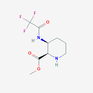 molecular formula C9H13F3N2O3 B2504740 Methyl (2R,3S)-3-[(2,2,2-trifluoroacetyl)amino]piperidine-2-carboxylate CAS No. 2089245-34-9