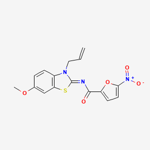 molecular formula C16H13N3O5S B2504743 (Z)-N-(3-allyl-6-methoxybenzo[d]thiazol-2(3H)-ylidene)-5-nitrofuran-2-carboxamide CAS No. 865180-65-0