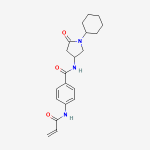 molecular formula C20H25N3O3 B2504746 N-(1-Cyclohexyl-5-oxopyrrolidin-3-yl)-4-(prop-2-enoylamino)benzamide CAS No. 2361733-75-5