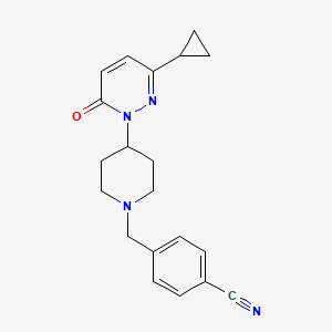 molecular formula C20H22N4O B2504752 4-[[4-(3-环丙基-6-氧代哒嗪-1-基)哌啶-1-基]甲基]苯甲腈 CAS No. 2319851-66-4