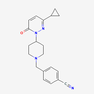 molecular formula C20H22N4O B2504752 4-{[4-(3-Cyclopropyl-6-oxo-1,6-dihydropyridazin-1-yl)piperidin-1-yl]methyl}benzonitrile CAS No. 2319851-66-4