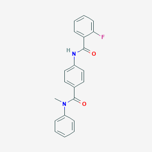 molecular formula C21H17FN2O2 B250476 2-fluoro-N-{4-[(methylanilino)carbonyl]phenyl}benzamide 