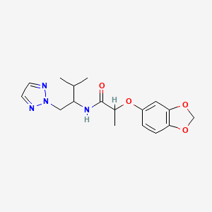 molecular formula C17H22N4O4 B2504764 2-(苯并[d][1,3]二氧杂环-5-氧基)-N-(3-甲基-1-(2H-1,2,3-三唑-2-基)丁-2-基)丙酰胺 CAS No. 2034267-63-3