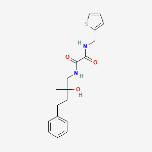 molecular formula C18H22N2O3S B2504767 N1-(2-hydroxy-2-methyl-4-phenylbutyl)-N2-(thiophen-2-ylmethyl)oxalamide CAS No. 1351649-30-3