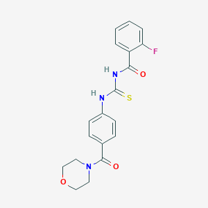 2-fluoro-N-{[4-(morpholin-4-ylcarbonyl)phenyl]carbamothioyl}benzamide