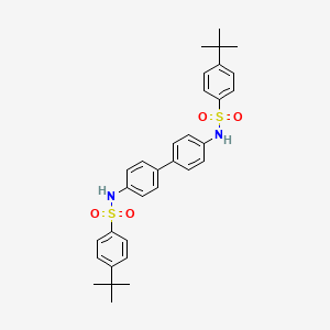 molecular formula C32H36N2O4S2 B2504772 4-tert-butyl-N-[4-[4-[(4-tert-butylphenyl)sulfonylamino]phenyl]phenyl]benzenesulfonamide CAS No. 448195-37-7
