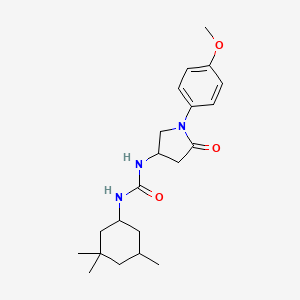 molecular formula C21H31N3O3 B2504773 1-(1-(4-甲氧基苯基)-5-氧代吡咯烷-3-基)-3-(3,3,5-三甲基环己基)脲 CAS No. 1008422-46-5