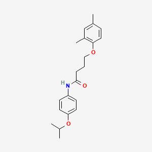 molecular formula C21H27NO3 B2504774 4-(2,4-ジメチルフェノキシ)-N-[4-(プロパン-2-イルオキシ)フェニル]ブタンアミド CAS No. 496036-03-4