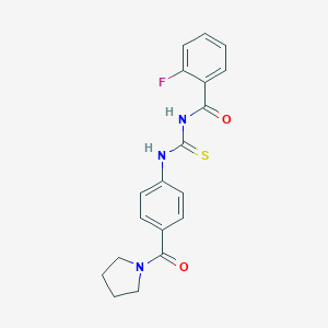 2-fluoro-N-{[4-(pyrrolidin-1-ylcarbonyl)phenyl]carbamothioyl}benzamide