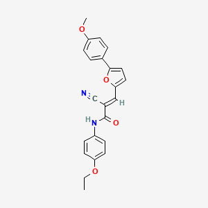 molecular formula C23H20N2O4 B2504785 (E)-2-cyano-N-(4-ethoxyphenyl)-3-(5-(4-methoxyphenyl)furan-2-yl)acrylamide CAS No. 389076-53-3