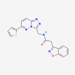 molecular formula C19H14N6O2S B2504795 2-(benzo[d]isoxazol-3-yl)-N-((6-(thiophen-2-yl)-[1,2,4]triazolo[4,3-b]pyridazin-3-yl)methyl)acetamide CAS No. 2034493-39-3
