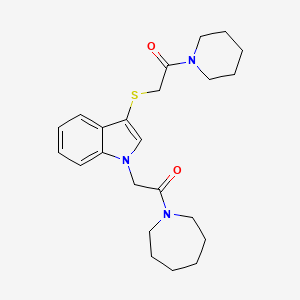 1-(2-azepan-1-yl-2-oxoethyl)-3-[(2-oxo-2-piperidin-1-ylethyl)thio]-1H-indole