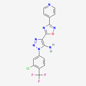 molecular formula C16H9ClF3N7O B2504803 3-[3-Chloro-4-(trifluoromethyl)phenyl]-5-(3-pyridin-4-yl-1,2,4-oxadiazol-5-yl)triazol-4-amine CAS No. 892768-66-0