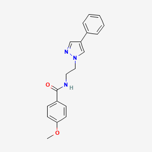 molecular formula C19H19N3O2 B2504806 4-methoxy-N-(2-(4-phenyl-1H-pyrazol-1-yl)ethyl)benzamide CAS No. 2034291-17-1