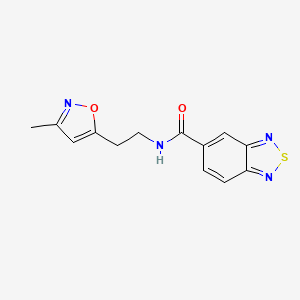 molecular formula C13H12N4O2S B2504810 N-(2-(3-methylisoxazol-5-yl)ethyl)benzo[c][1,2,5]thiadiazole-5-carboxamide CAS No. 1421459-37-1