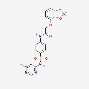 molecular formula C24H26N4O5S B2504812 2-((2,2-dimethyl-2,3-dihydrobenzofuran-7-yl)oxy)-N-(4-(N-(2,6-dimethylpyrimidin-4-yl)sulfamoyl)phenyl)acetamide CAS No. 722459-21-4