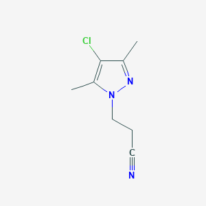 molecular formula C8H10ClN3 B2504813 3-(4-chloro-3,5-dimethyl-1H-pyrazol-1-yl)propanenitrile CAS No. 90006-65-8