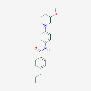 molecular formula C22H28N2O2 B2504816 N-[4-(3-Methoxypiperidin-1-YL)phenyl]-4-propylbenzamide CAS No. 1797701-45-1
