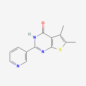 molecular formula C13H11N3OS B2504821 5,6-dimethyl-2-(3-pyridinyl)thieno[2,3-d]pyrimidin-4(3H)-one CAS No. 126718-78-3