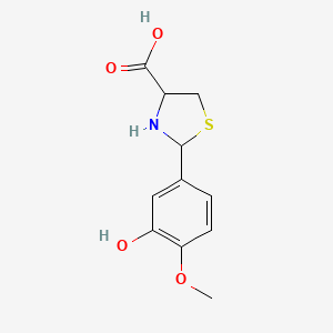 2-(3-Hydroxy-4-methoxyphenyl)-1,3-thiazolidine-4-carboxylic acid