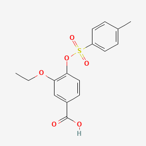 molecular formula C16H16O6S B2504825 3-Ethoxy-4-{[(4-methylphenyl)sulfonyl]oxy}benzoic acid CAS No. 1993016-94-6