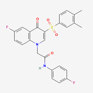 2-[3-(3,4-dimethylphenyl)sulfonyl-6-fluoro-4-oxoquinolin-1-yl]-N-(4-fluorophenyl)acetamide