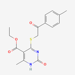 ethyl 6-methyl-4-[2-(4-methylphenyl)-2-oxoethyl]sulfanyl-2-oxo-1H-pyrimidine-5-carboxylate