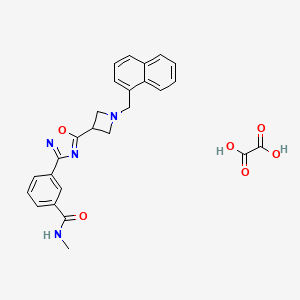 N-methyl-3-(5-(1-(naphthalen-1-ylmethyl)azetidin-3-yl)-1,2,4-oxadiazol-3-yl)benzamide oxalate