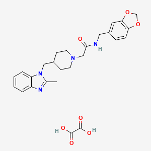 N-(benzo[d][1,3]dioxol-5-ylmethyl)-2-(4-((2-methyl-1H-benzo[d]imidazol-1-yl)methyl)piperidin-1-yl)acetamide oxalate