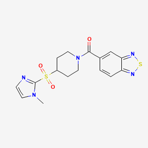 molecular formula C16H17N5O3S2 B2504838 benzo[c][1,2,5]thiadiazol-5-yl(4-((1-methyl-1H-imidazol-2-yl)sulfonyl)piperidin-1-yl)methanone CAS No. 2034428-53-8