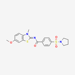 (E)-N-(6-methoxy-3-methylbenzo[d]thiazol-2(3H)-ylidene)-4-(pyrrolidin-1-ylsulfonyl)benzamide